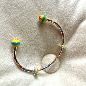 NWT Disney Pixar Toy Story Inspired Hand Made Silver Cuff Charm Bracelet.